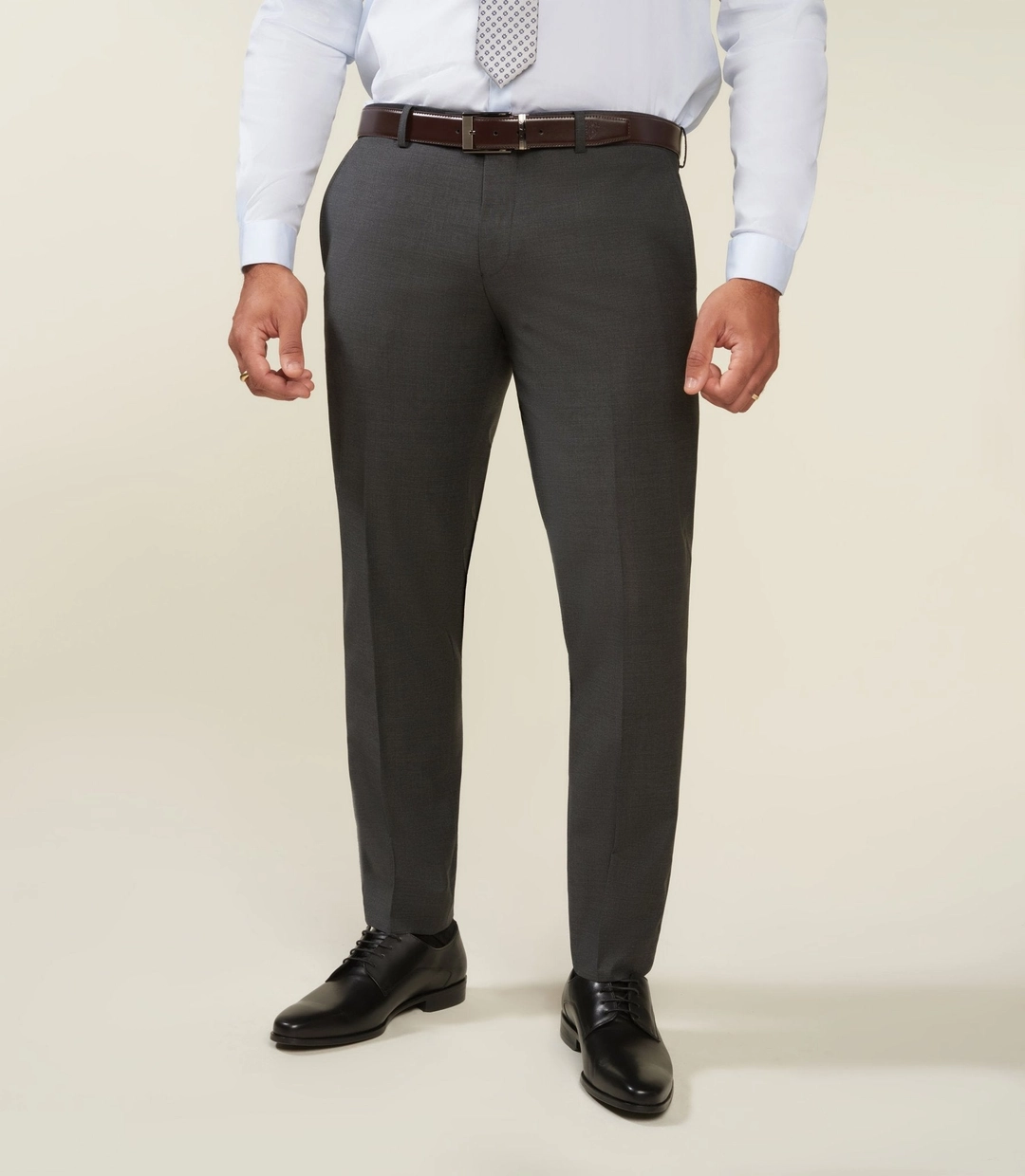 IZAC - Pantalon ville en laine gris anthracite LIMONEBT