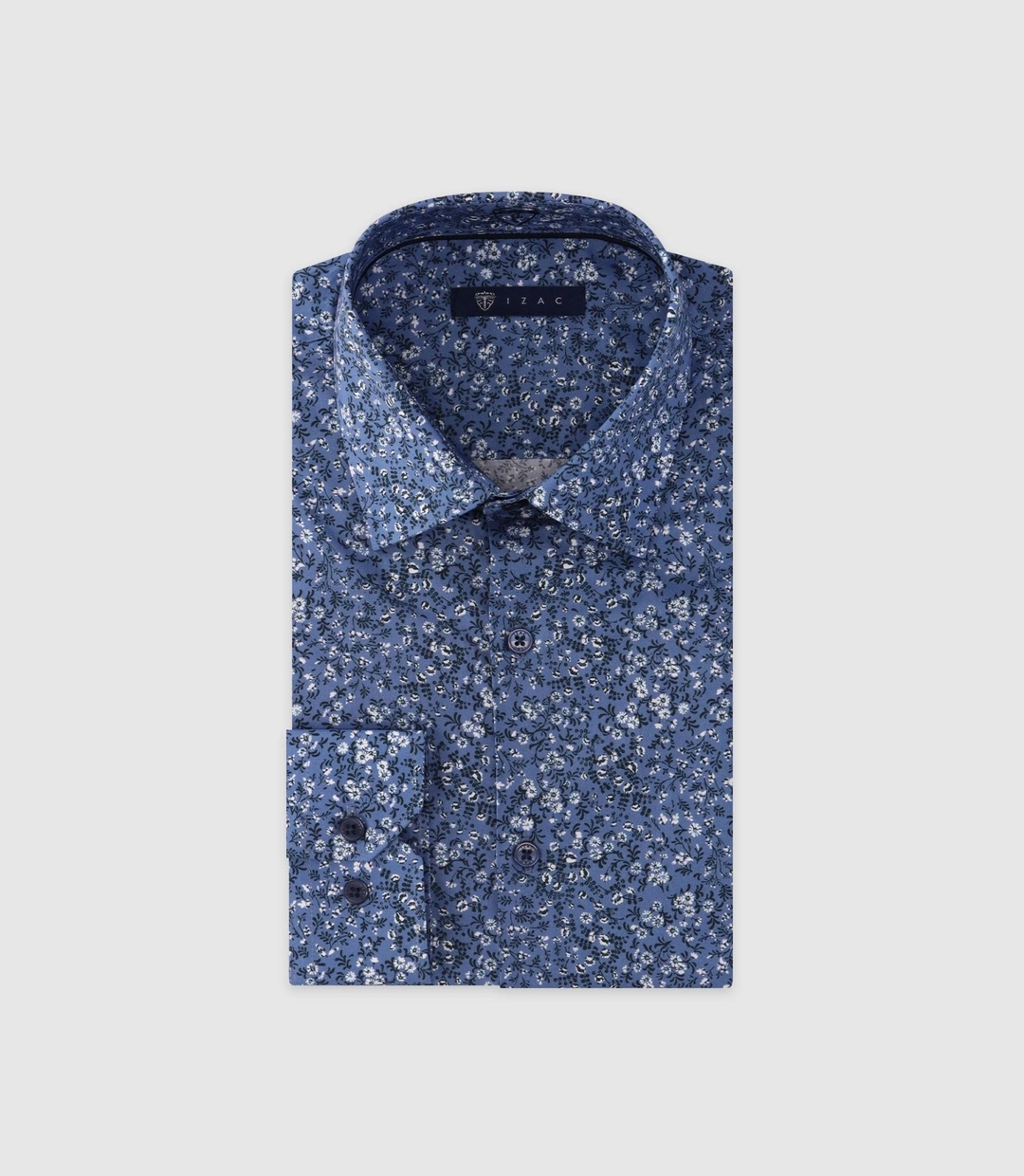 IZAC - Chemise imprimée manches longues ciel