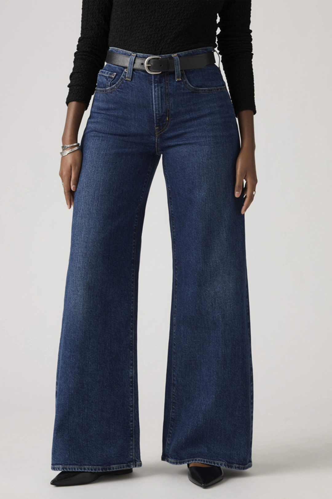 Levi's Jean 728 Taille Haute Wide Leg - Femme - Noir / Rodeo Princess - 34X30 - 2