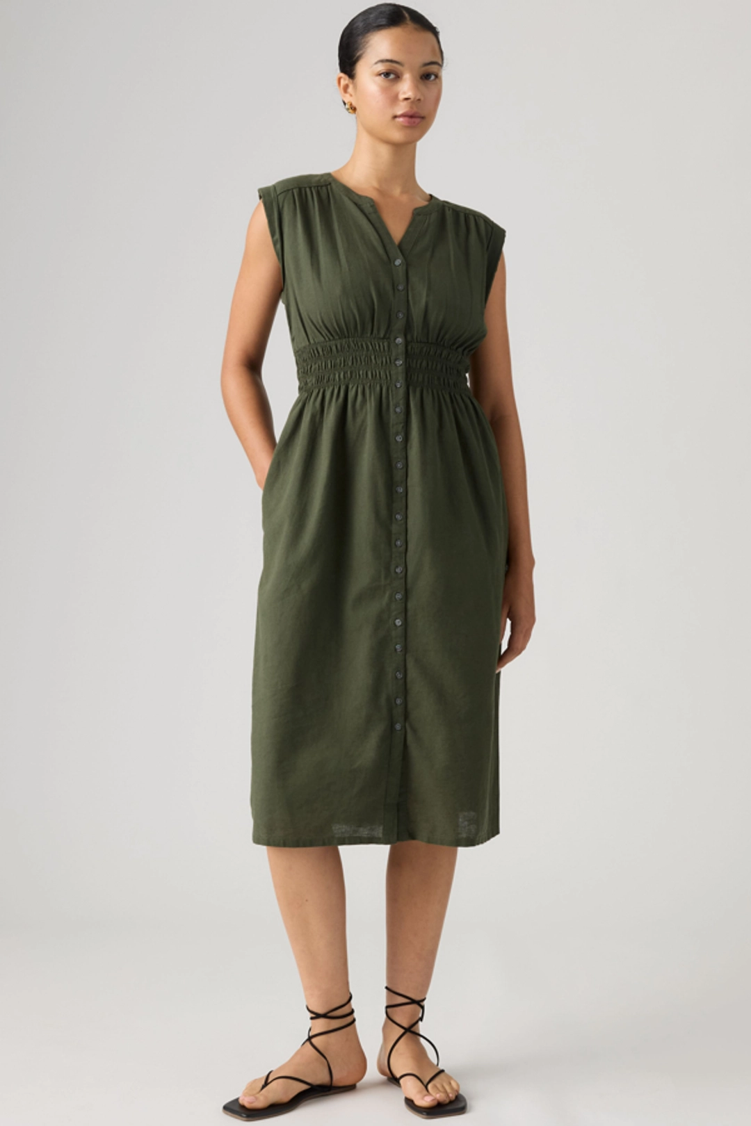 Levi's Robe Mi Longue Beatrice - Femme - Noir / Patricia Check Anthracite Night - XS