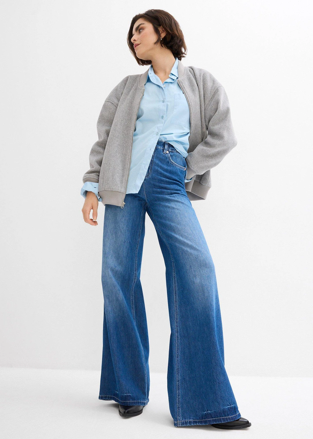 Jean large, taille haute et élastiquée - 2