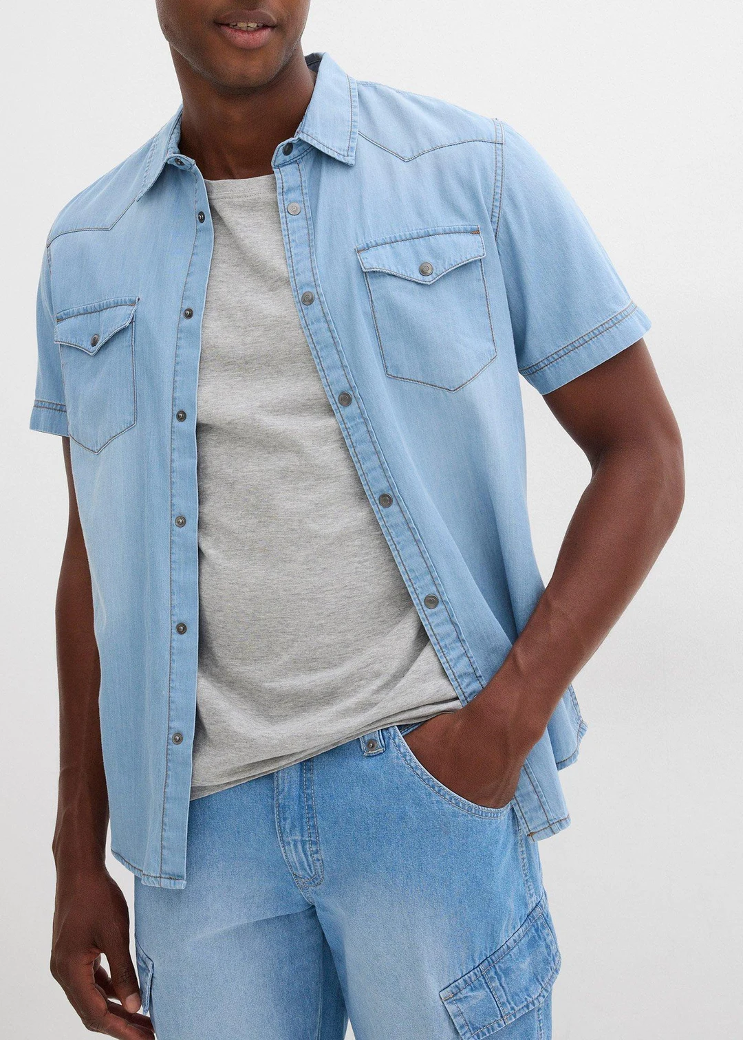 Lot de 2 bermudas loose en denim léger 100% coton - 3