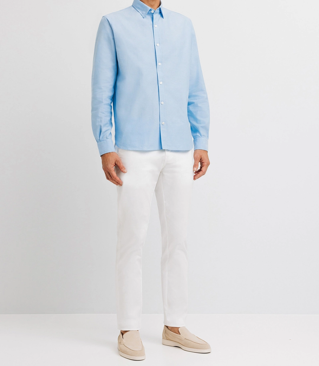 IZAC - Chemise casual en coton ciel