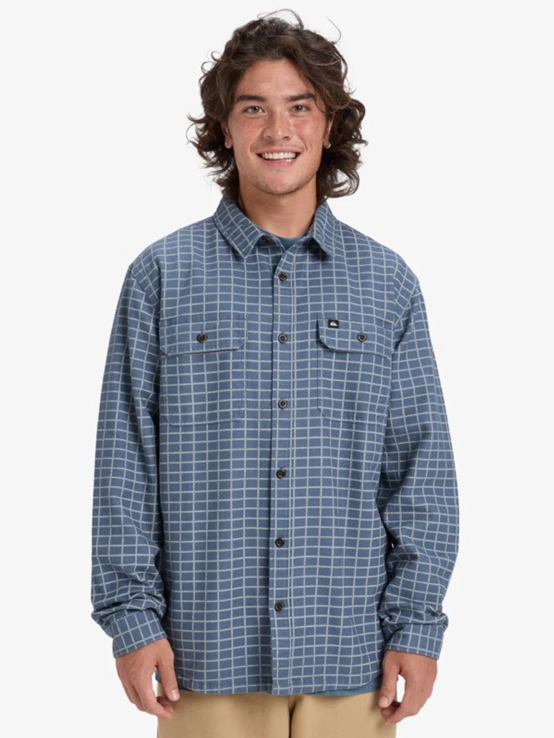 Salt Lake Waffle - Chemise manches longues pour Homme Bleu
