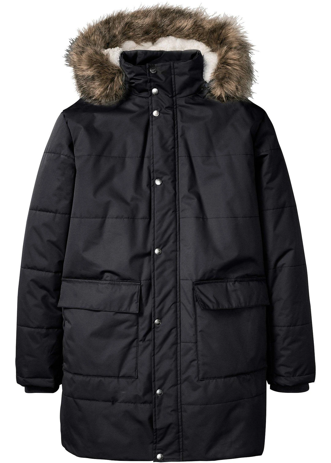 Parka d’hiver à doublure peluche et capuche amovible