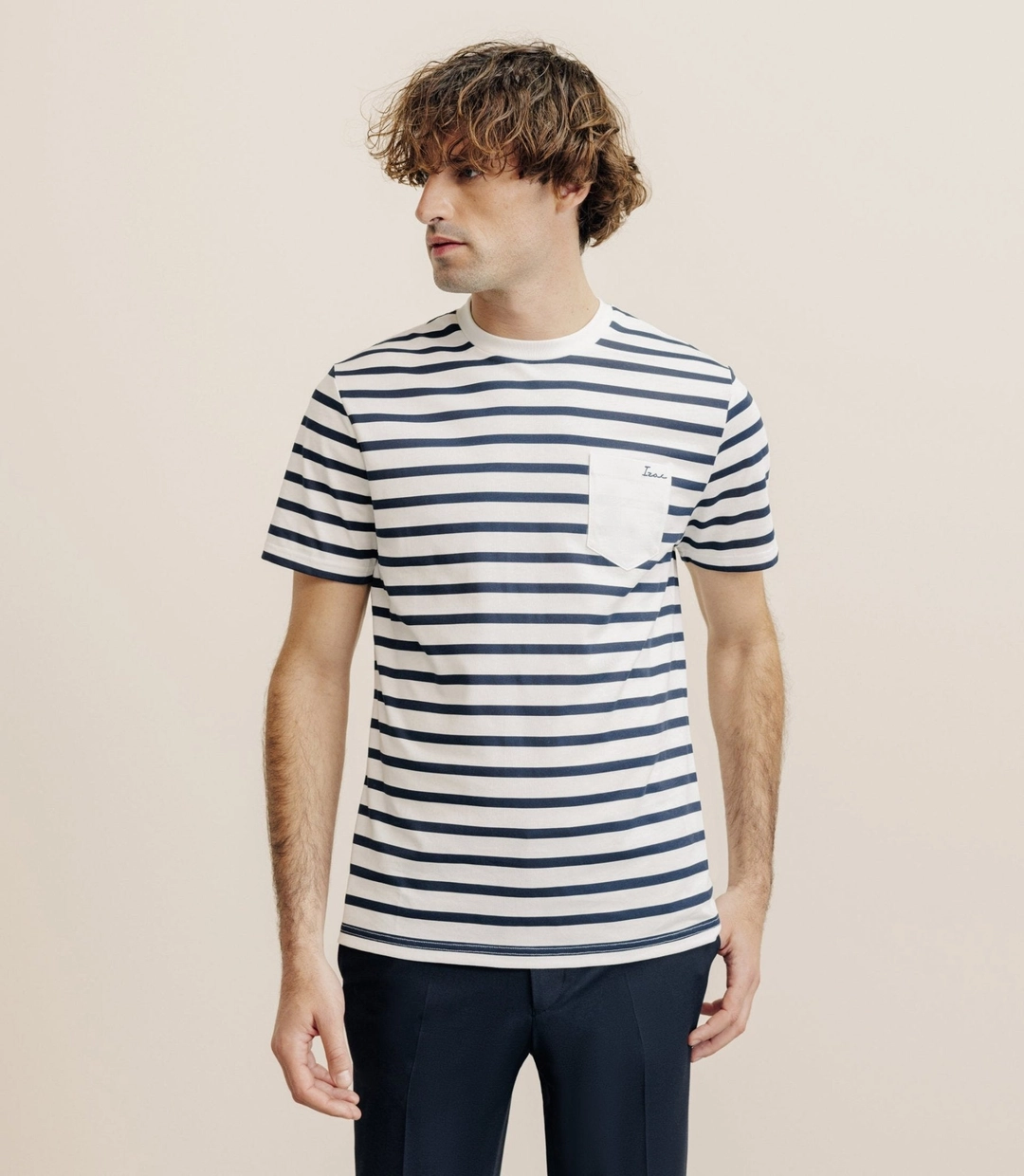 IZAC - T-shirt marinière marine