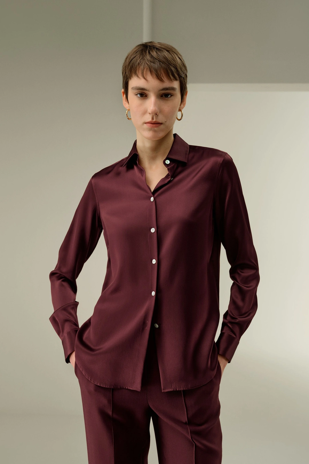 LILYSILK Chemisier Soie Soie Lavable En Machine Soie Charmeuse Élégant Et Stylé Artichaut S