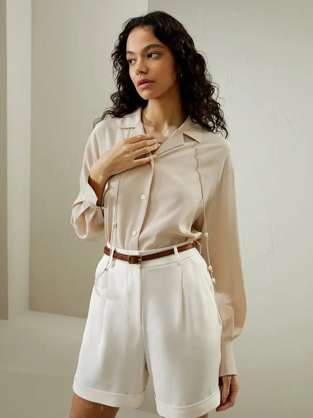 LILYSILK Blouse Soie Femme Blanc Nœuds Fins Amovibles, Style Élégant Crêpe De Chine En Soie Sans Produits Chimiques Nocifs M