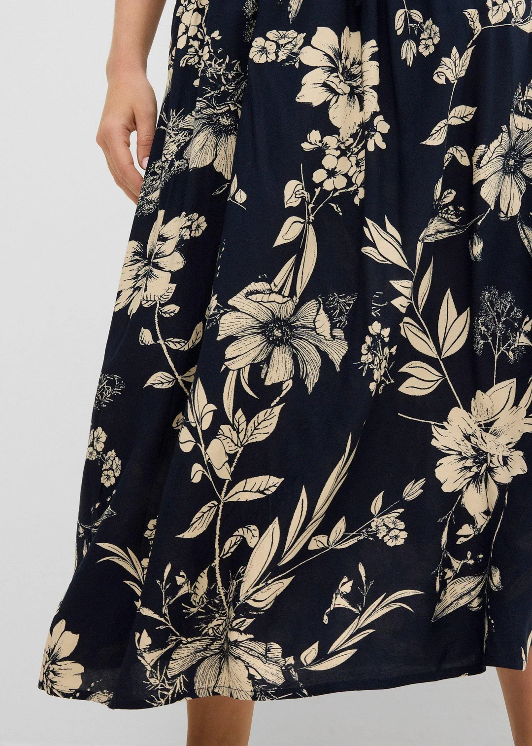 Jupe longue en viscose avec taille élastique et lien à nouer - 3