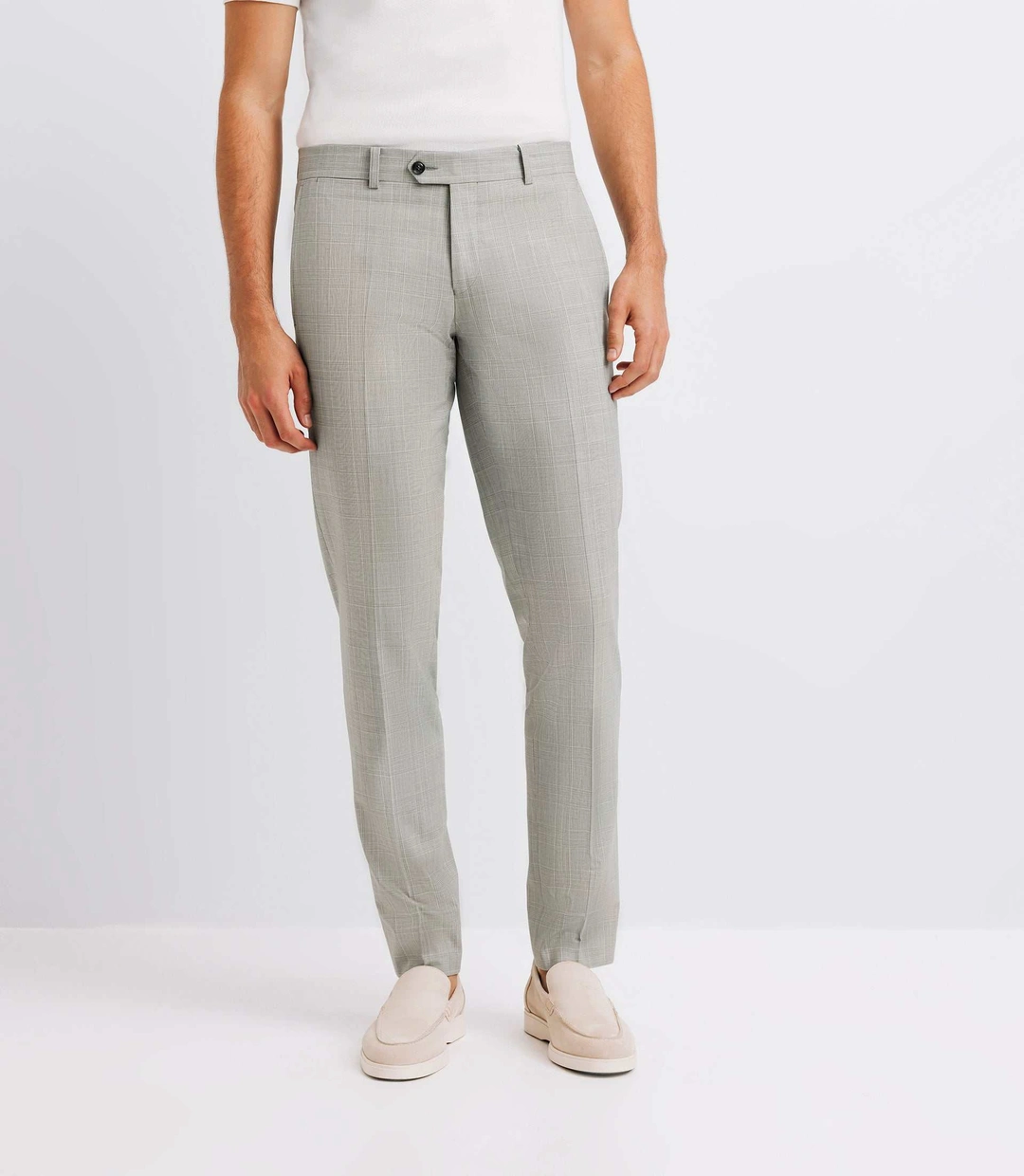 IZAC - Pantalon ville à carreaux vert clair