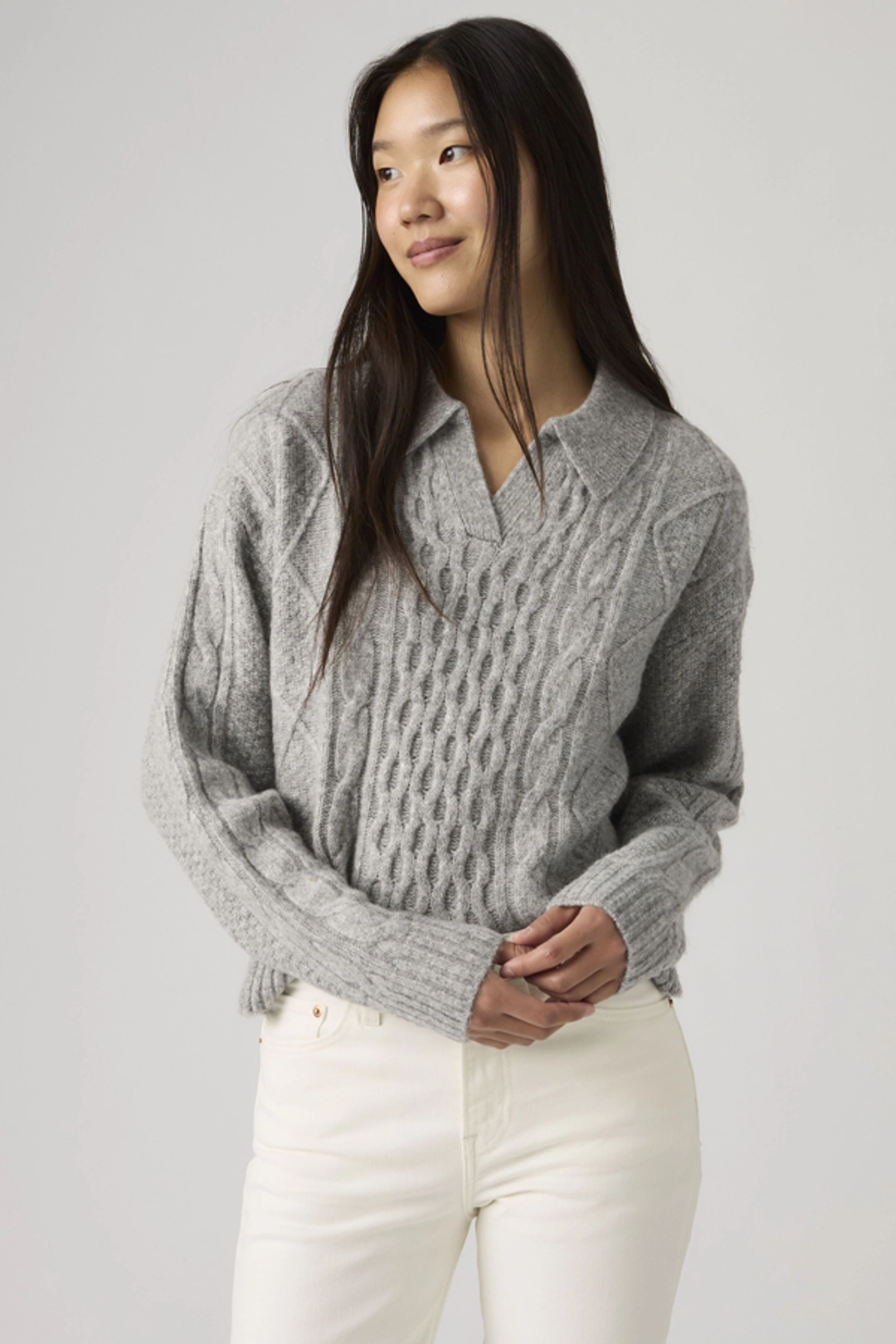 Levi's Pull Torsade Nova - Femme - Marron / Taupe Gray Heather Bros B2371 - XS