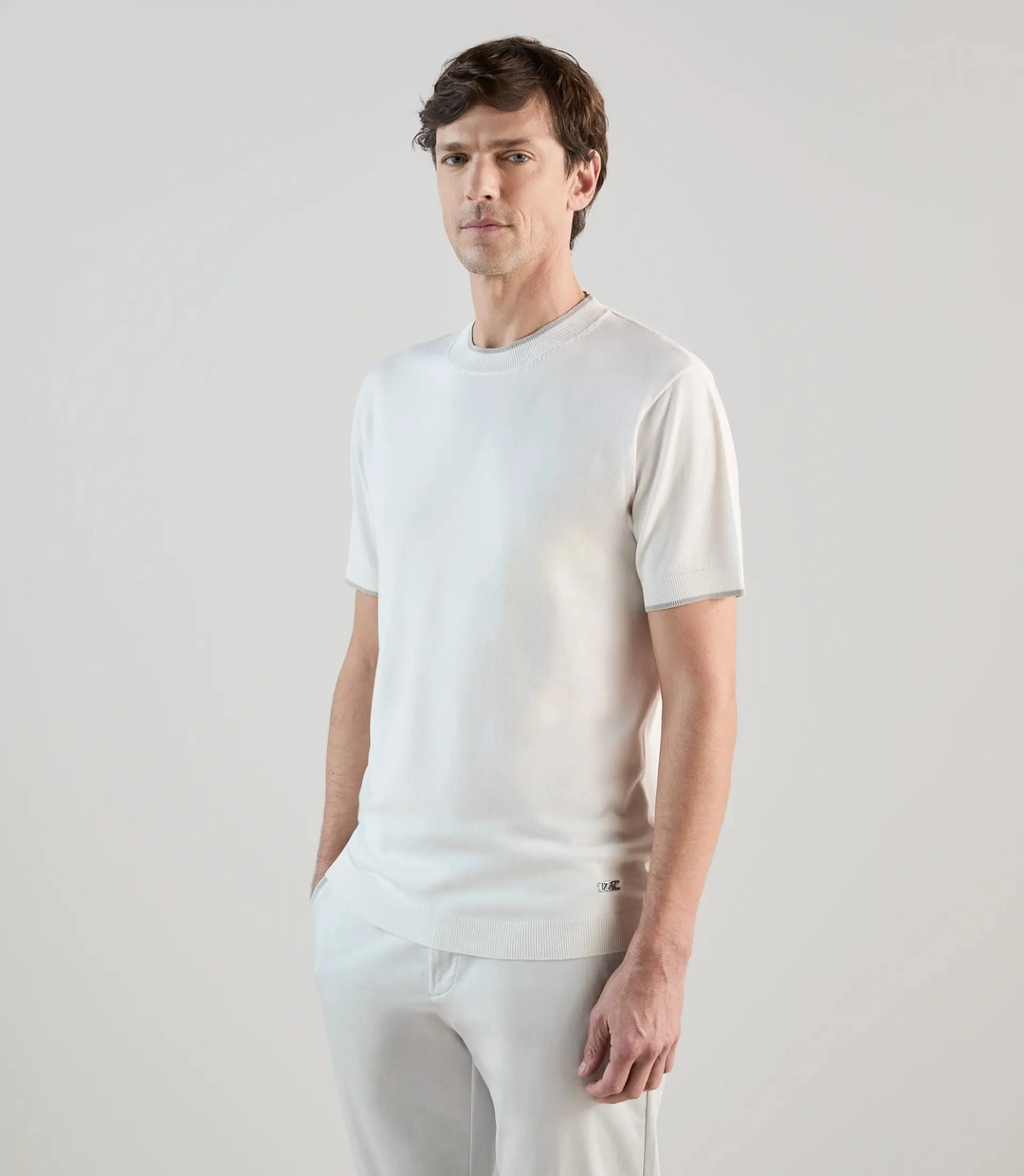 IZAC - T-shirt à manches courtes en maille écru
