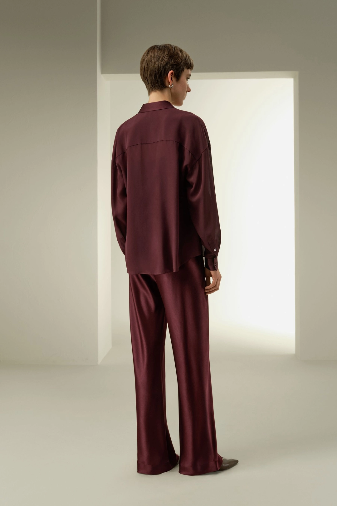 LILYSILK Blouse En Soie Semi-Transparent Mousseline De Soie Coupe Classique Bleu Minuit L