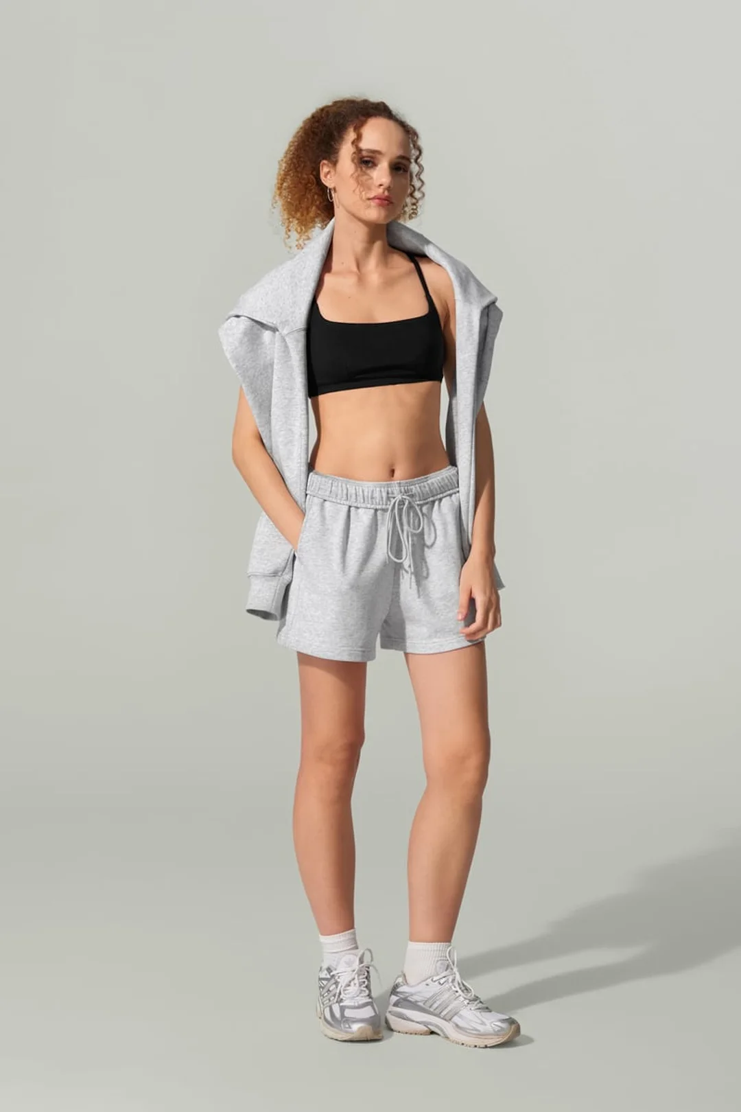 LILYSILK Short Porchlight Gris Chiné XL Femme Détente SILKERRY Doux Respirant Poches Cordon