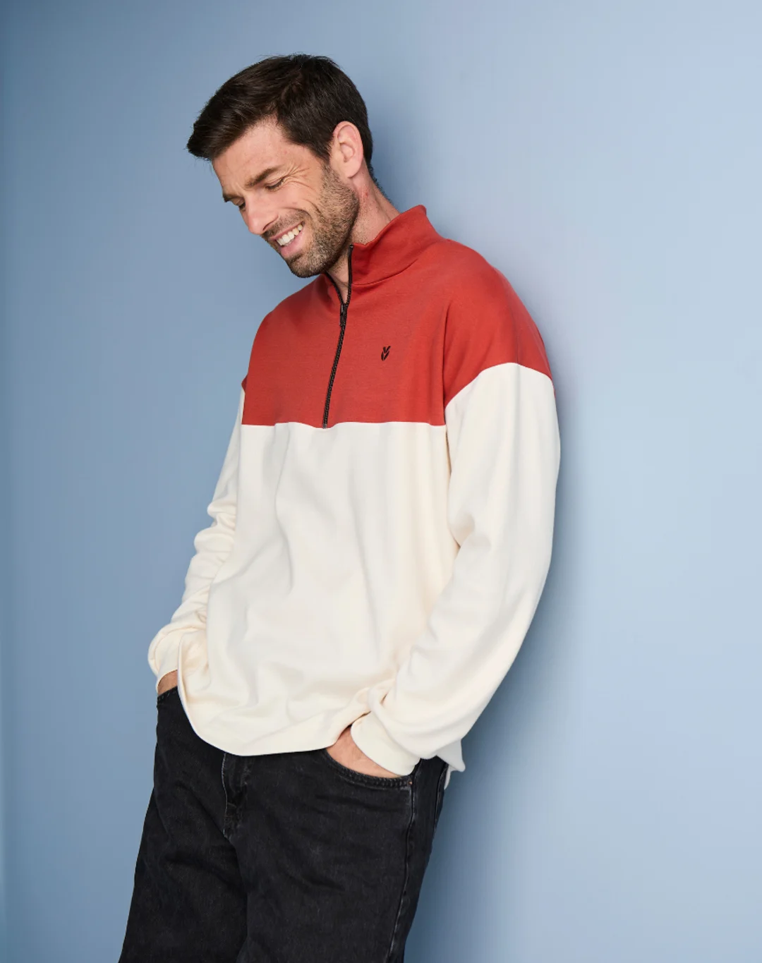 Sweat zippé en Coton BIO - Tomette - Lemahieu