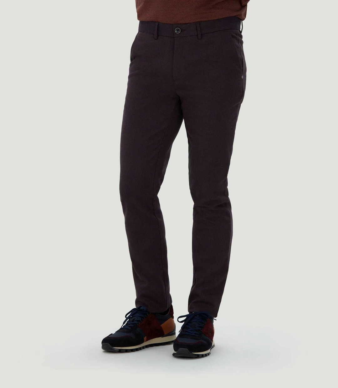 IZAC - Pantalon chino slim bordeaux ''Cobra''