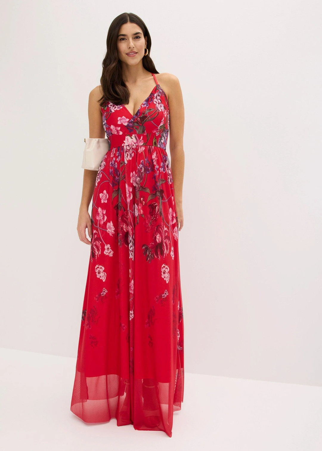 Robe longue en tulle délicat avec bretelles - 2