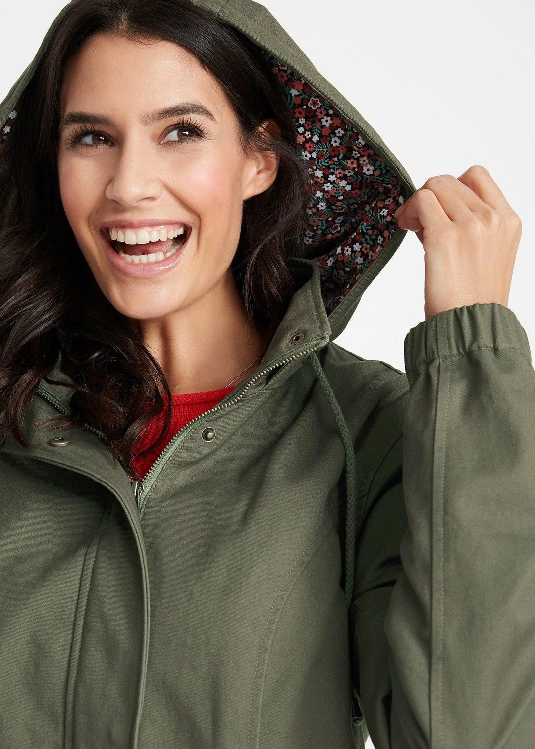 Parka de mi-saison en coton avec capuche imprimée - 3