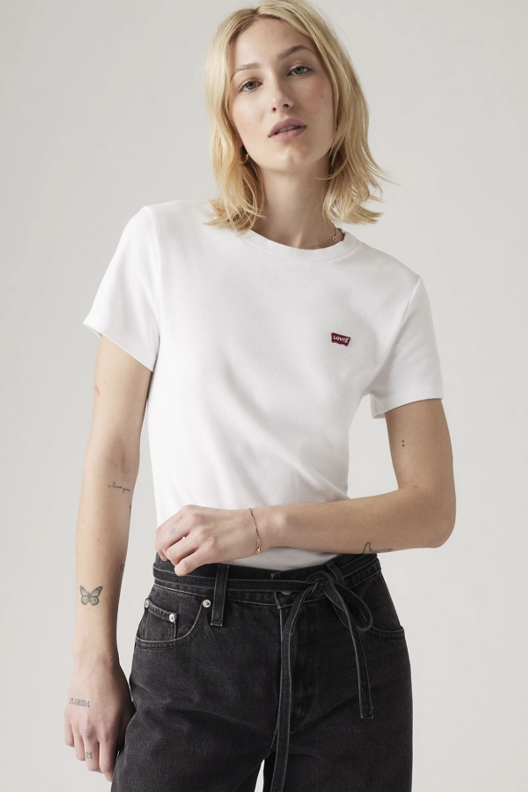 Levi's T Shirt Essential Housemark - Femme - Blanc / White + - XS