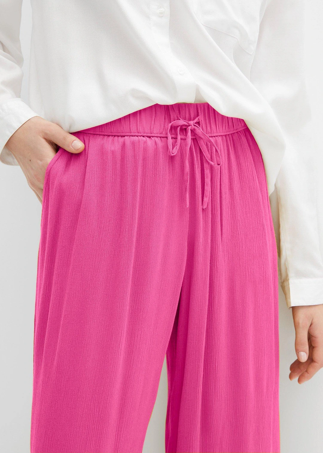 Pantalon en viscose, taille élastiquée - 3