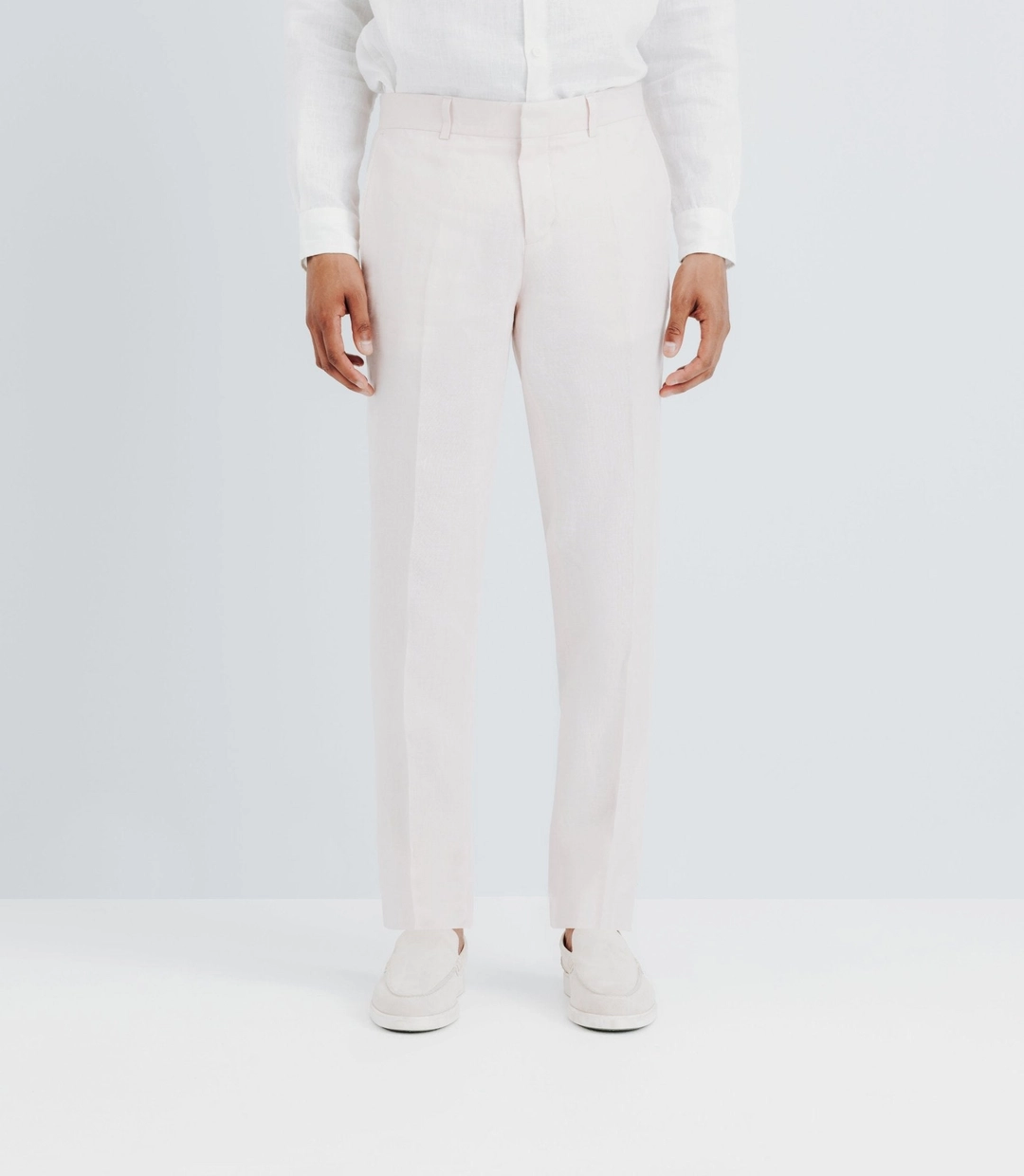 IZAC - Pantalon ville 100% lin rose