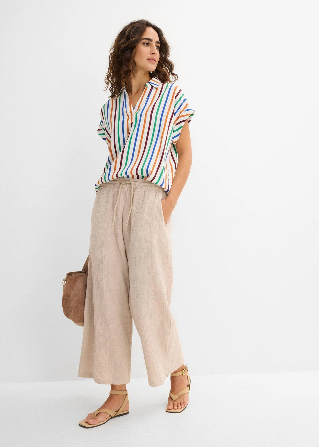 Pantalon palazzo léger en gaze de coton - 2