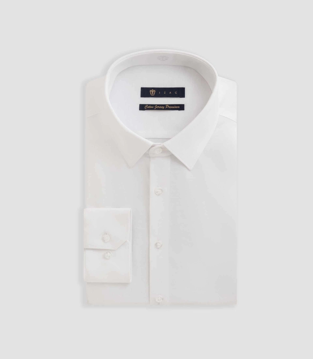 IZAC - Chemise en jersey de coton blanc PYLAN