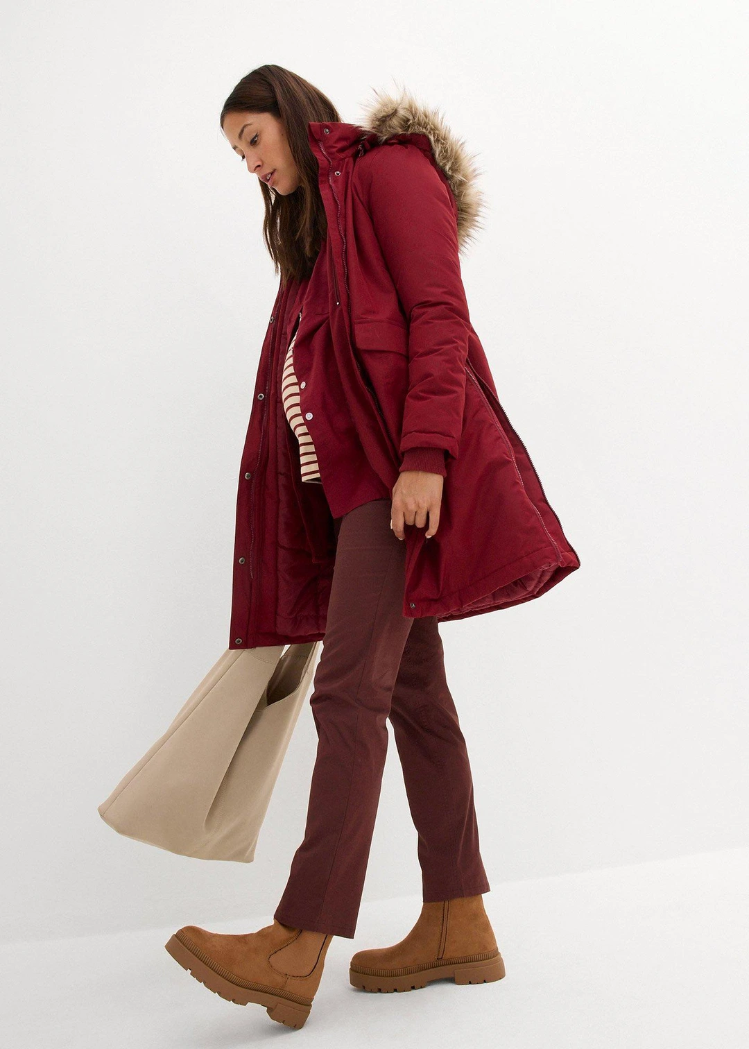 Manteau de grossesse 3-en-1 coupe-vent et imperméable avec fonction portage - 2