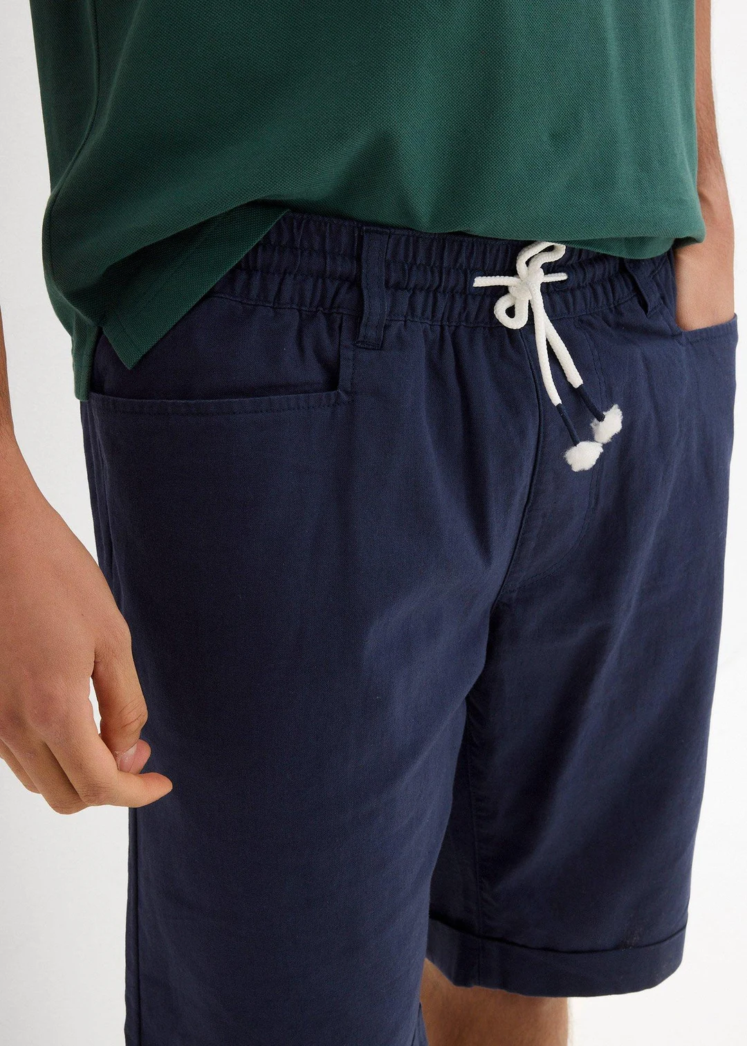 Bermuda à taille élastiquée en lin mélangé, regular - 3