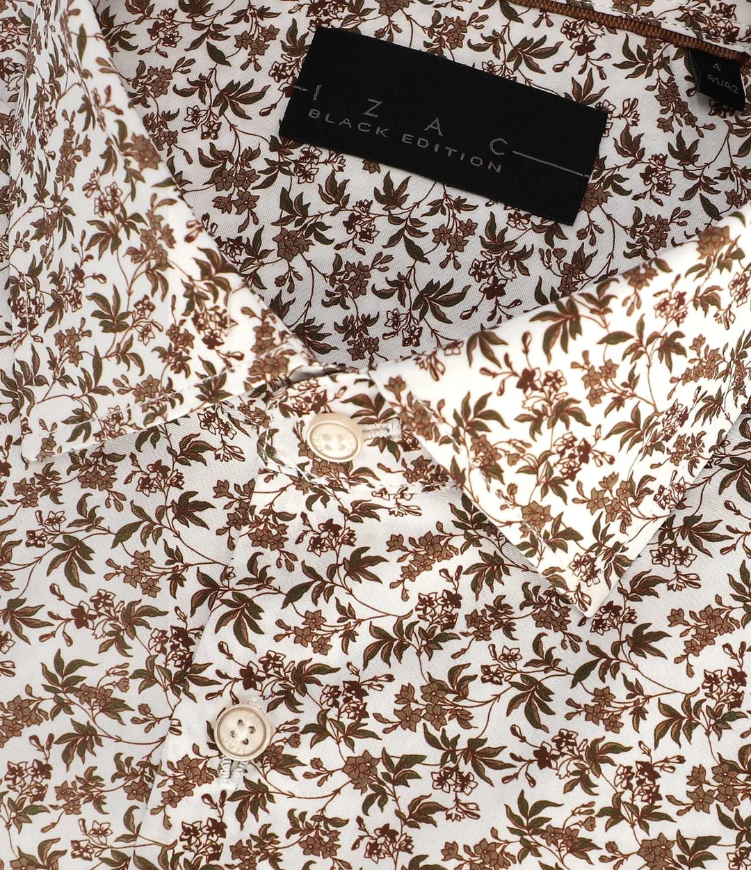 IZAC - Chemise slim imprimée camel PAVOT