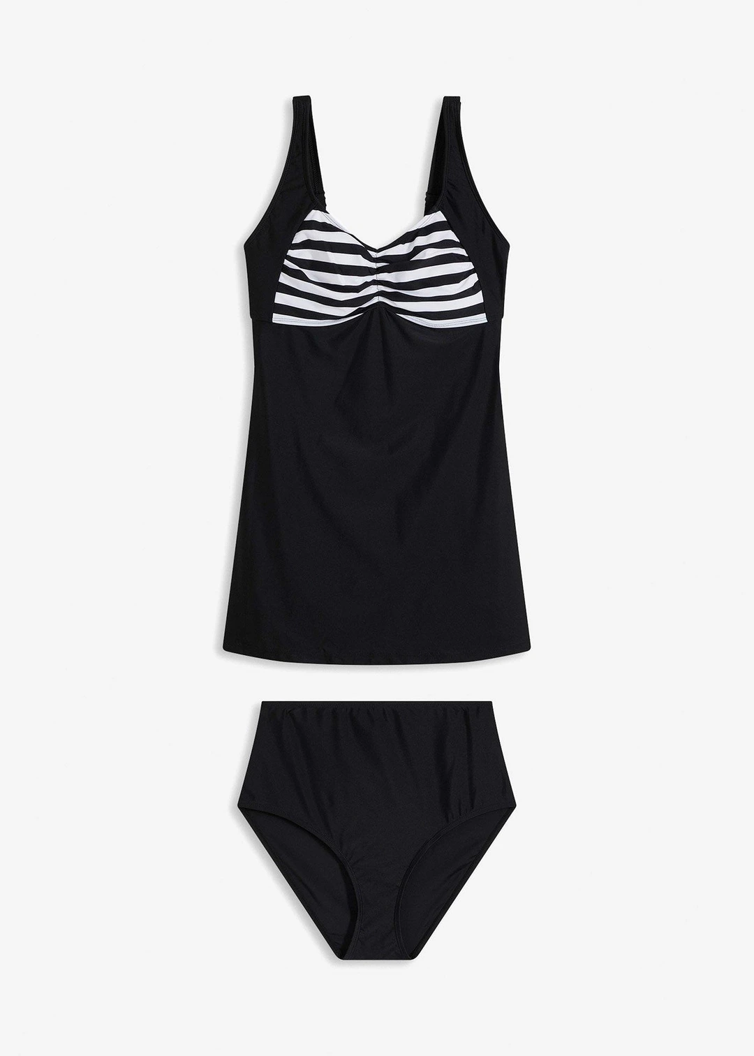 Tankini long (ens. 2 pces) avec bas de maillot taille haute
