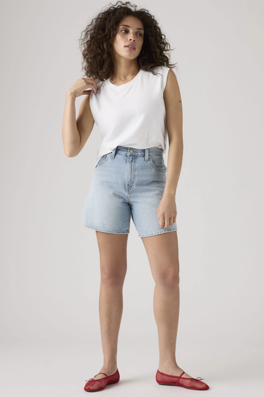 Levi's Short Baggy Taille Haute - Femme - Bleu / Far And Wide Short - 34