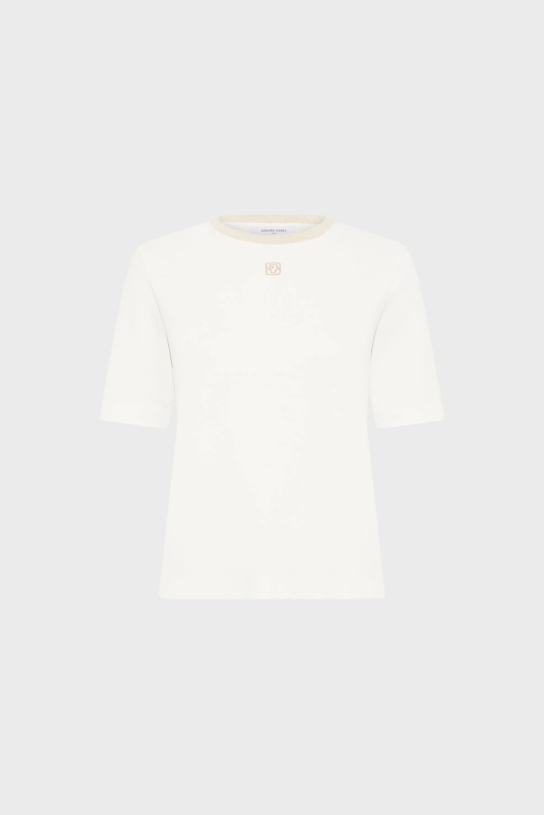 T-shirt en coton et lurex doré - MAVIE - Ecru - 5