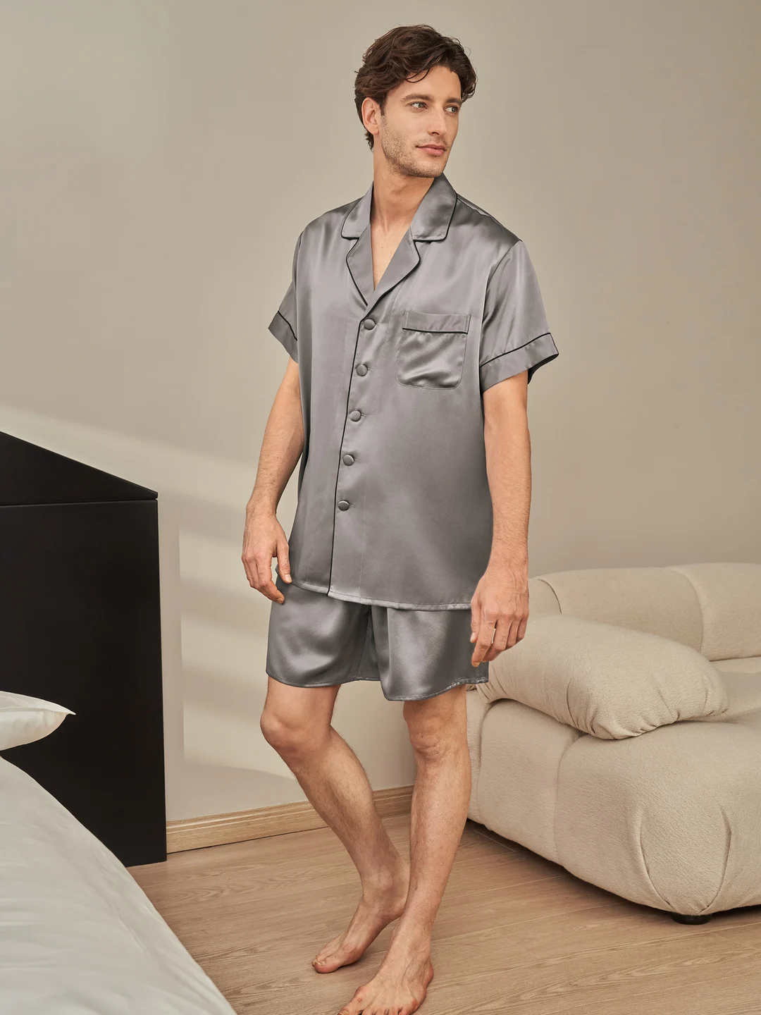 LILYSILK Pyjama en Soie M Bleu Marine