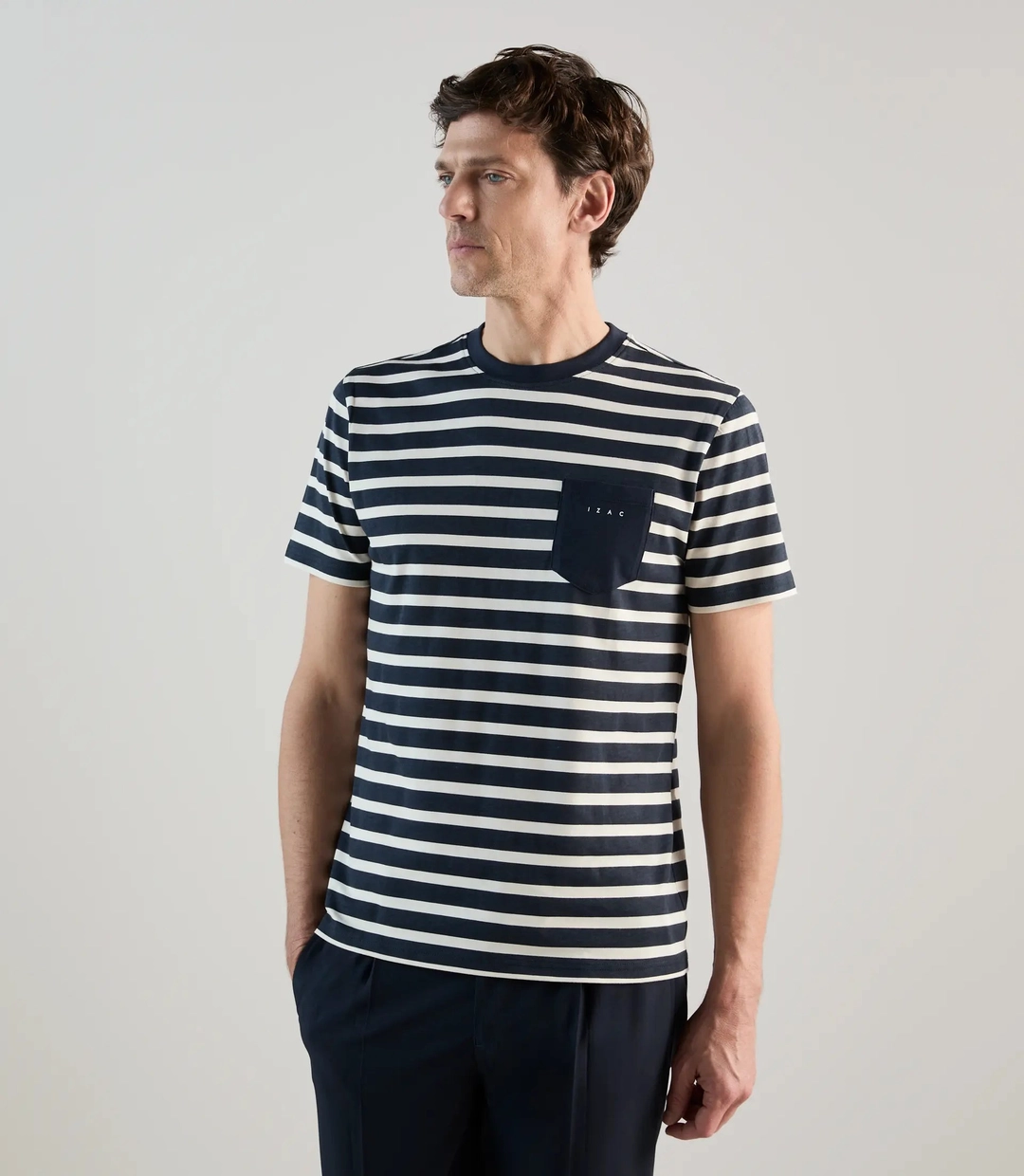 IZAC - T-shirt à manches courte rayé marine