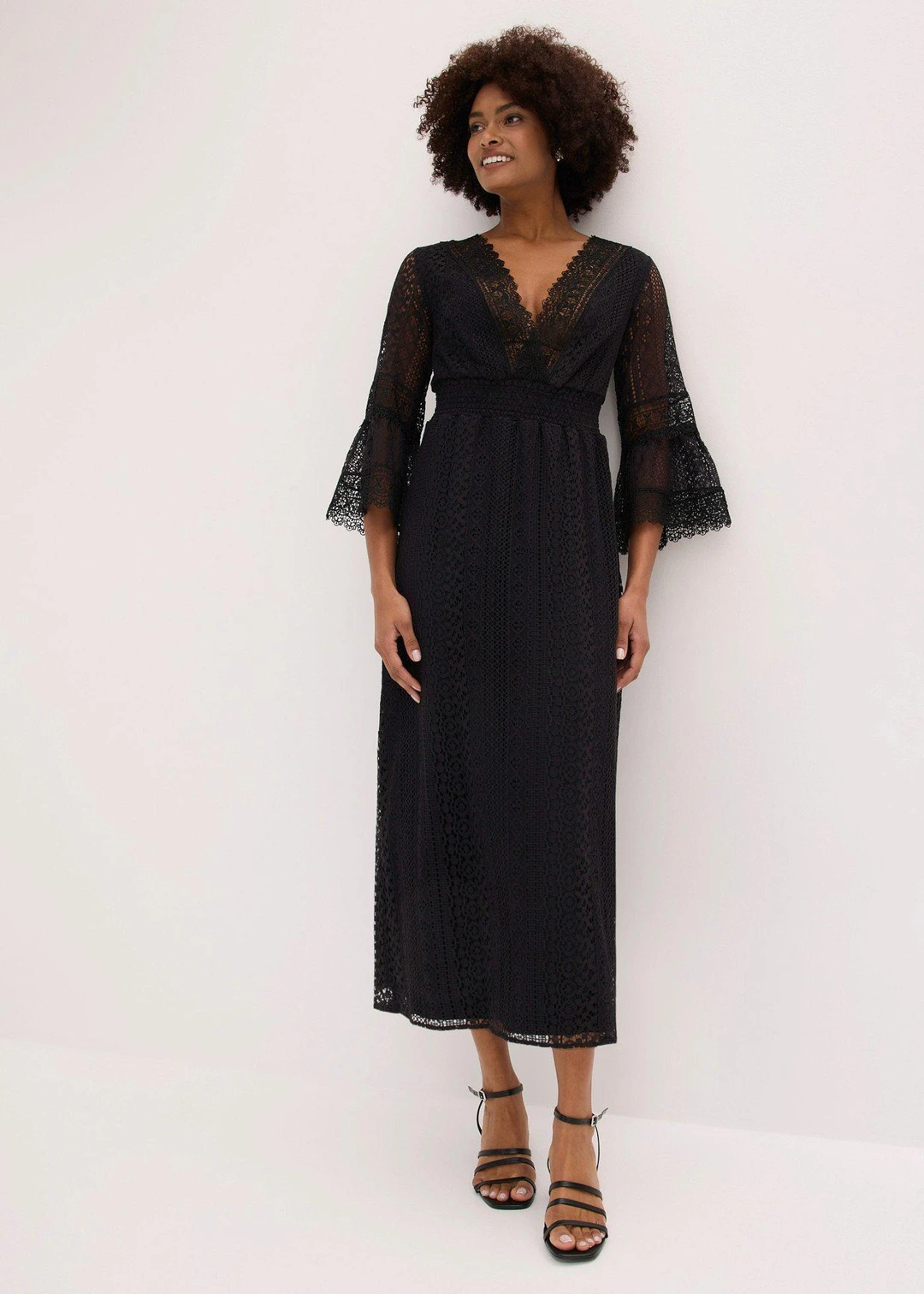 Robe longue aspect crochet