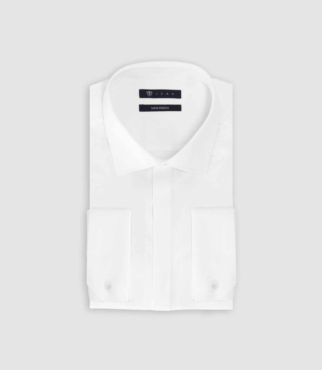 IZAC - Chemise avec boutons de manchette gravés blanche