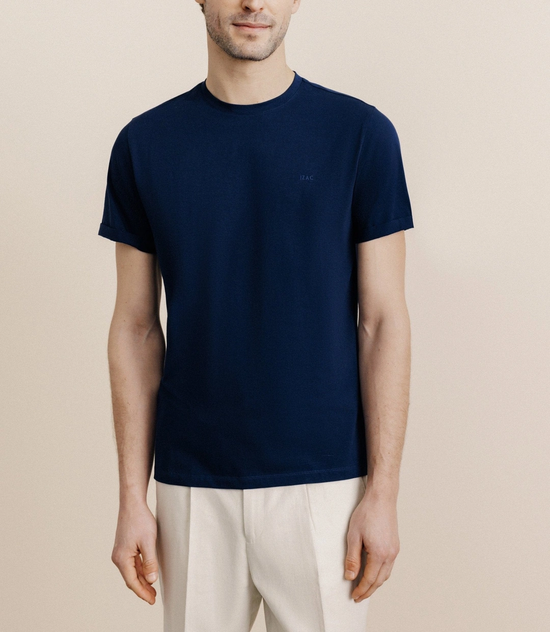 IZAC - T-shirt col rond marine