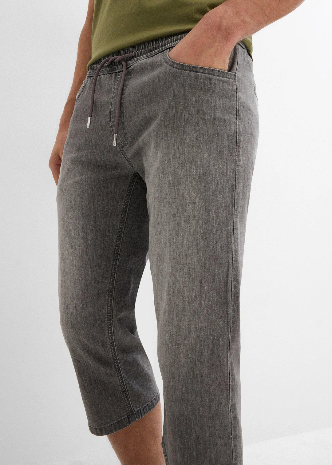 Lot de 2 jeans jogger 3/4 en denim léger, coupe droite regular - 3
