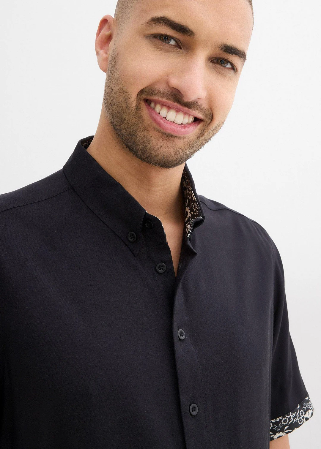 Chemise manches courtes en viscose, slim - 3