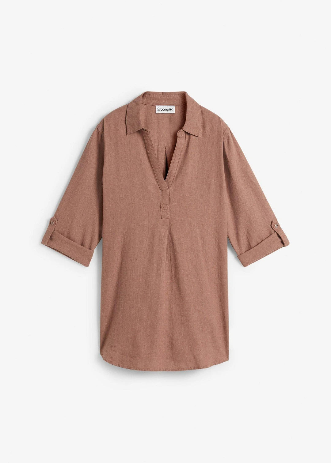 Blouse manches 3/4 en lin mélangé