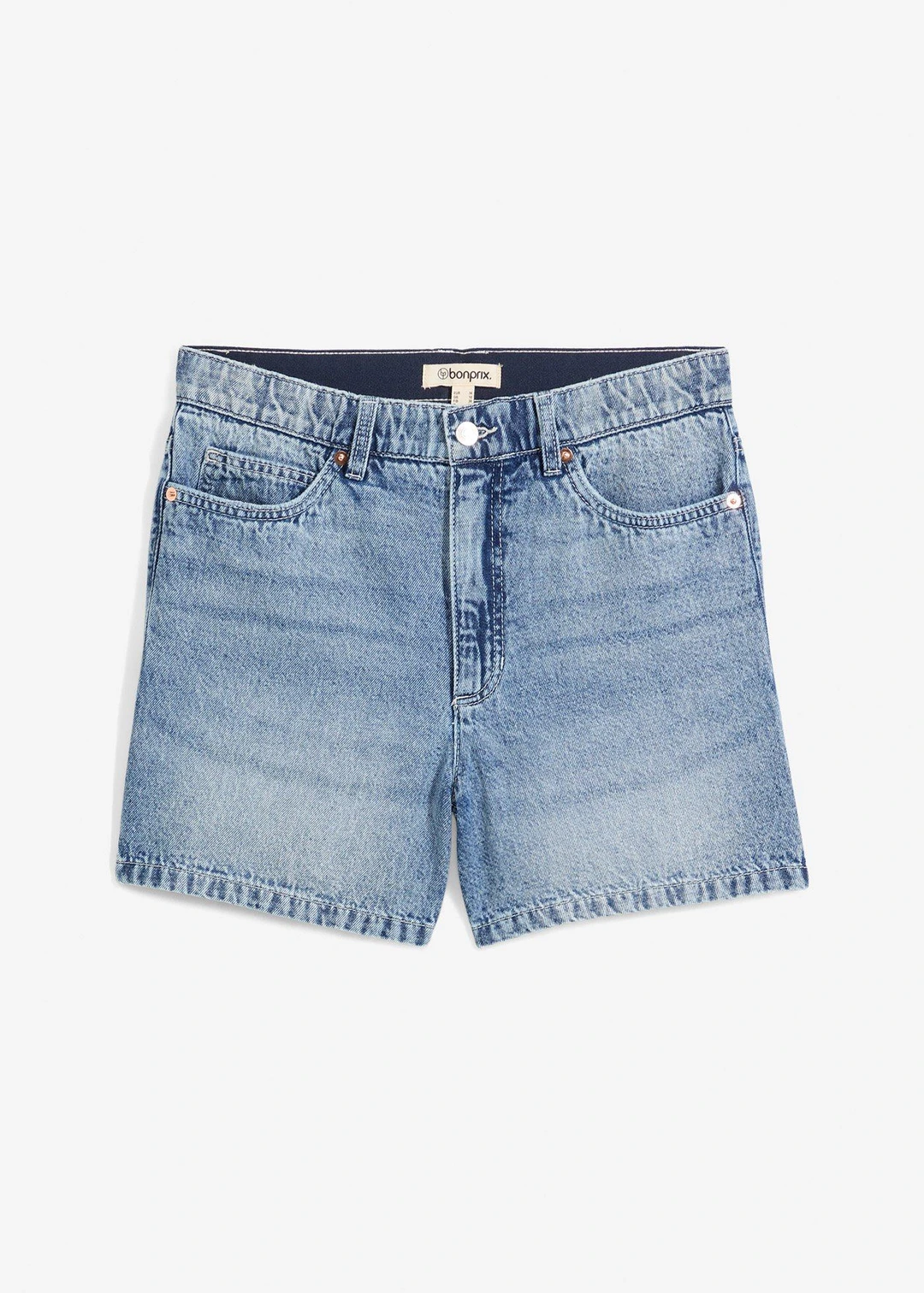 Short en jean taille haute, peu extensible