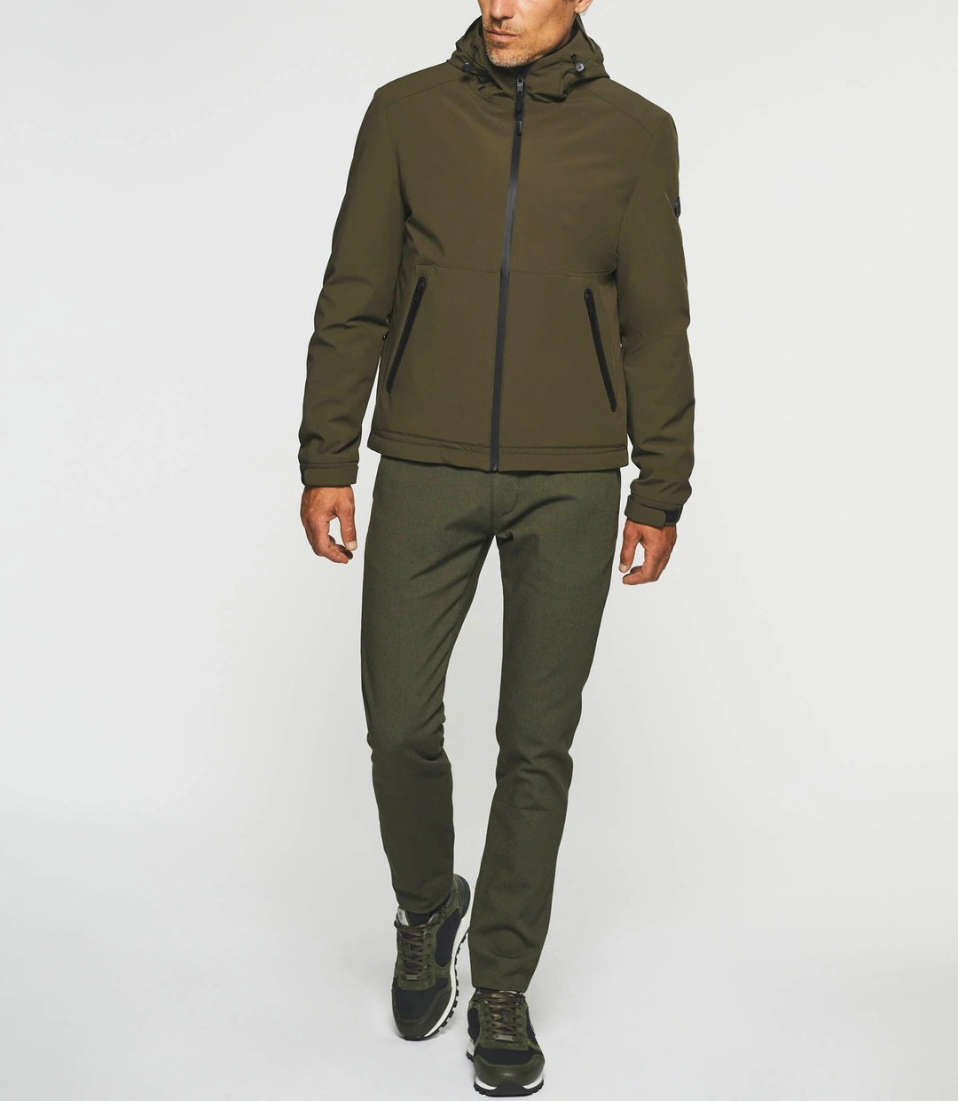 IZAC - Blouson technique à capuche kaki MAHDY
