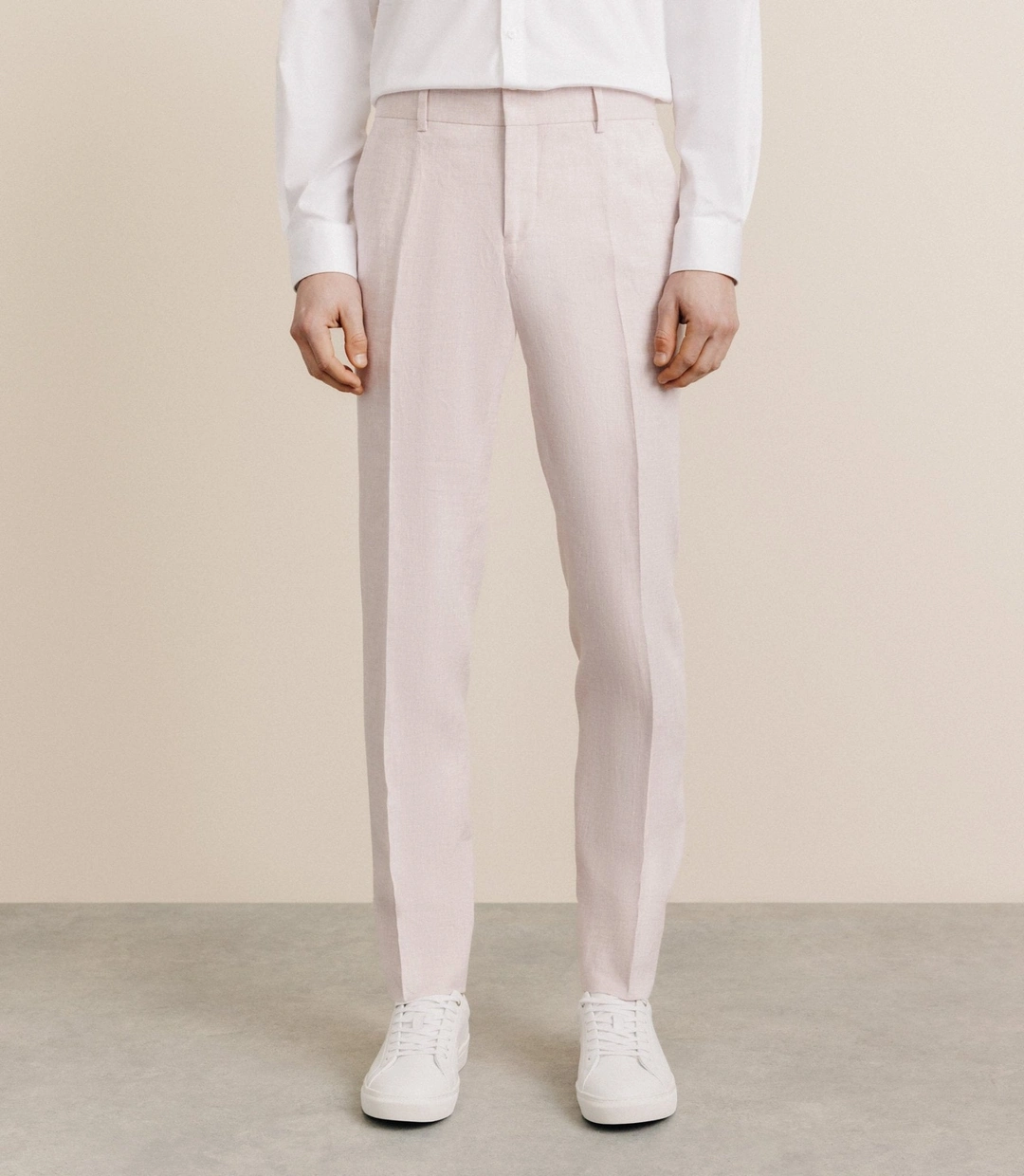 IZAC - Pantalon 100% lin rose