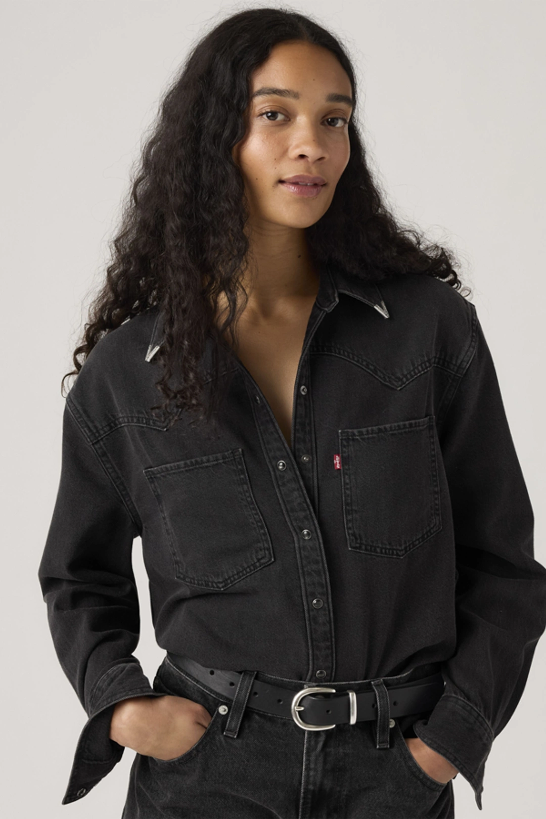 Levi's Chemise Western Teodora - Femme - Noir / Chipped Black Oyster Top - XS