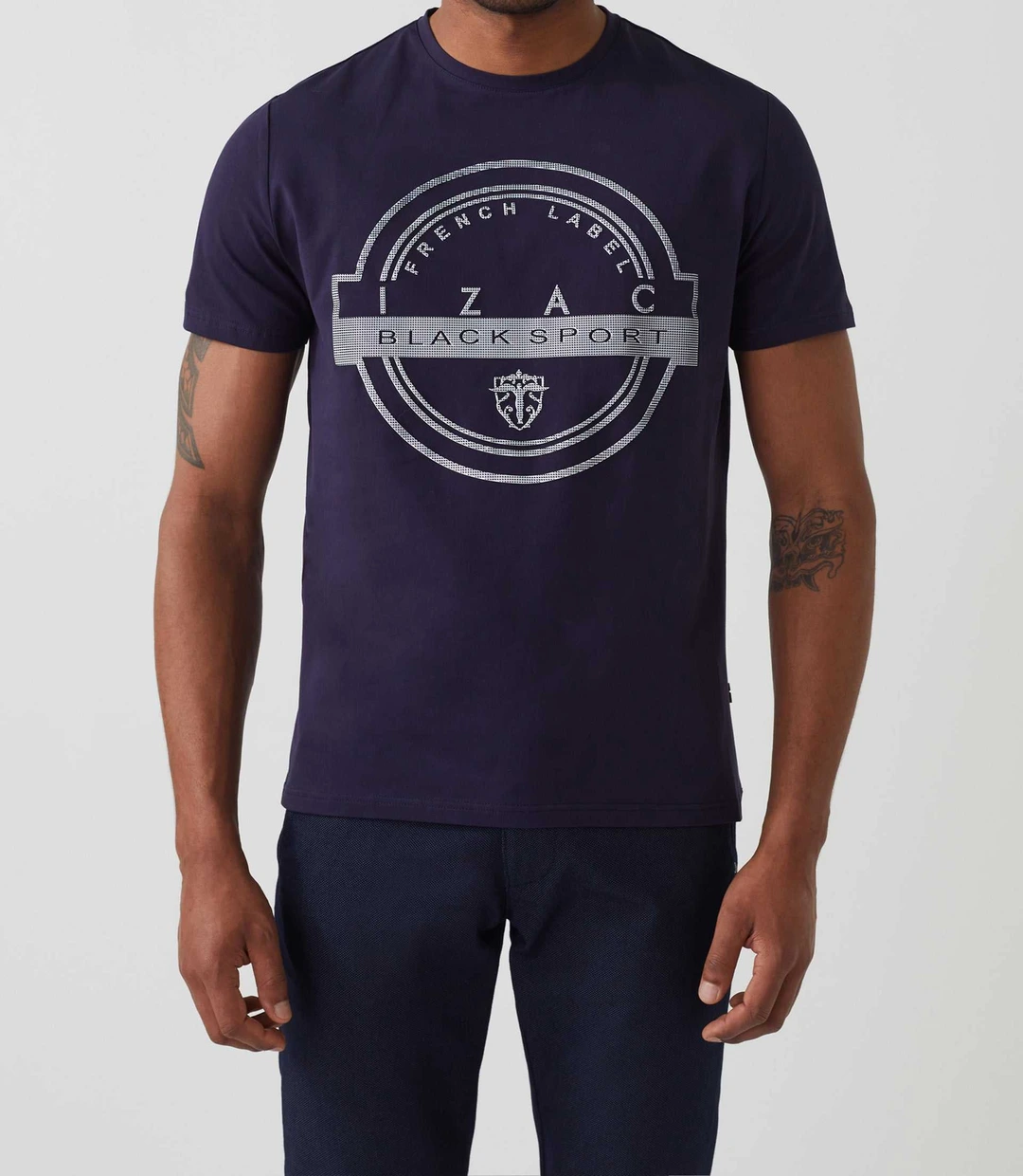 IZAC - T-shirt col rond avec logo marine ''Hamilton''