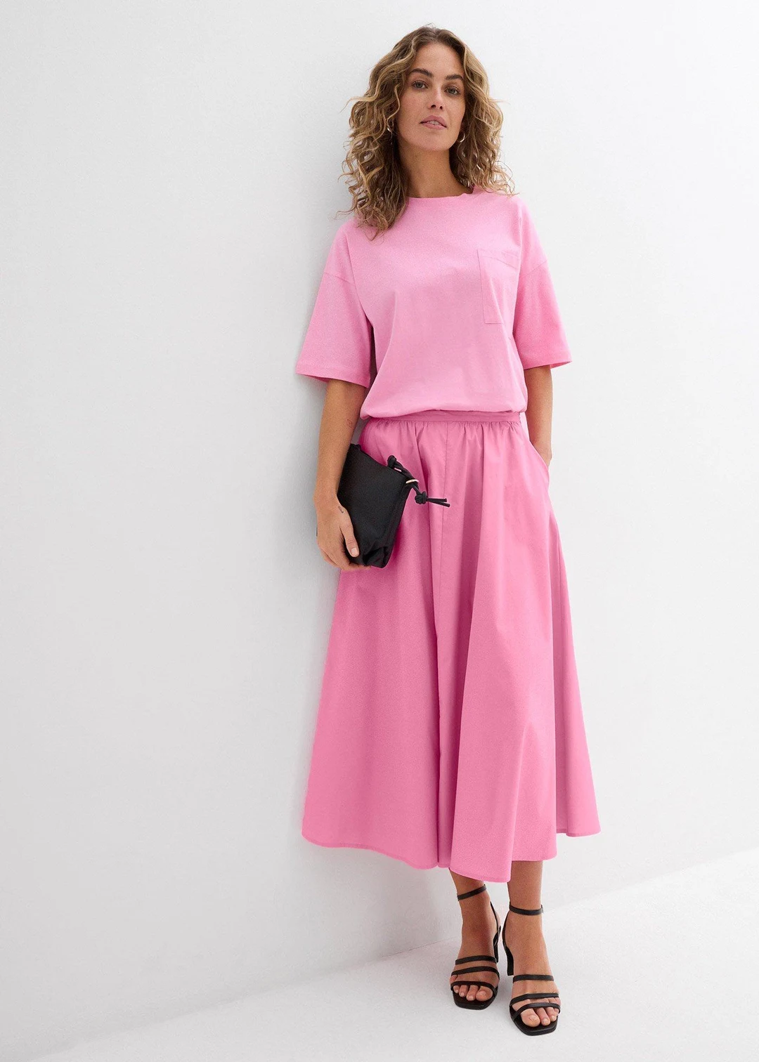 Jupe midi en coton extensible - 2