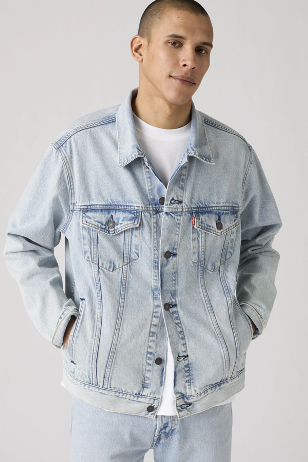 Levi's Veste Trucker Relaxed Type III - Homme - Blanc / Moonstruck - 2XL