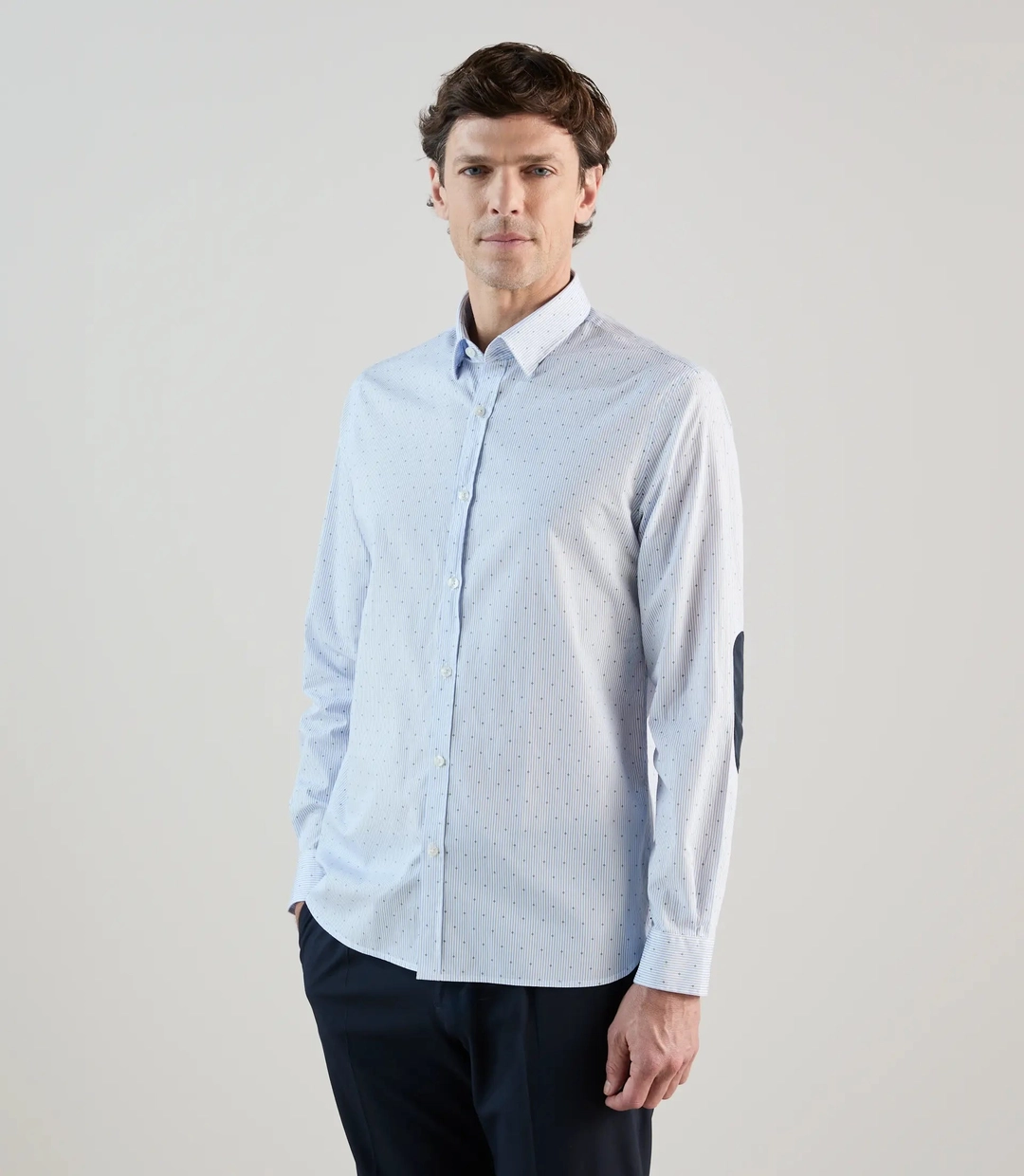 IZAC - Chemise casual avec coudières ciel
