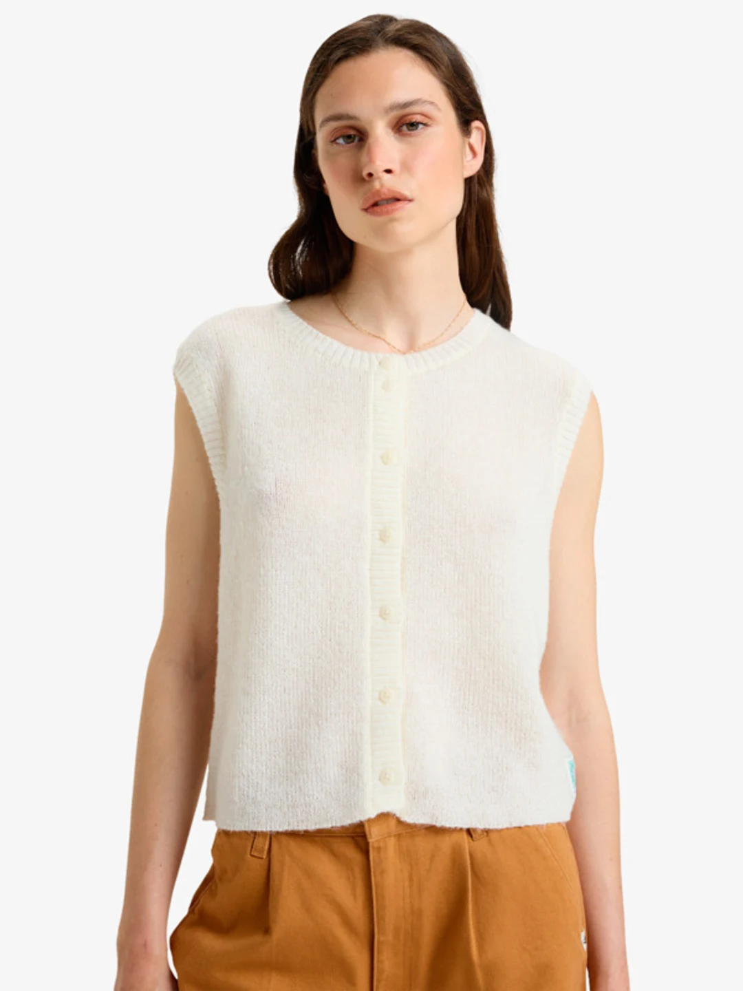 Islay - Pull sans manches pour Femme Blanc